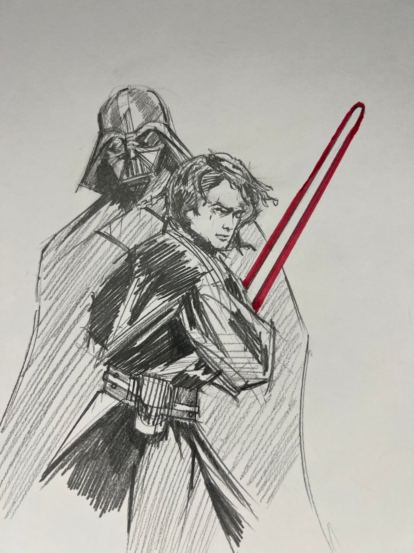 'Anakin's Shadow' hand drawn sketch by Venamis Eli Hyder
