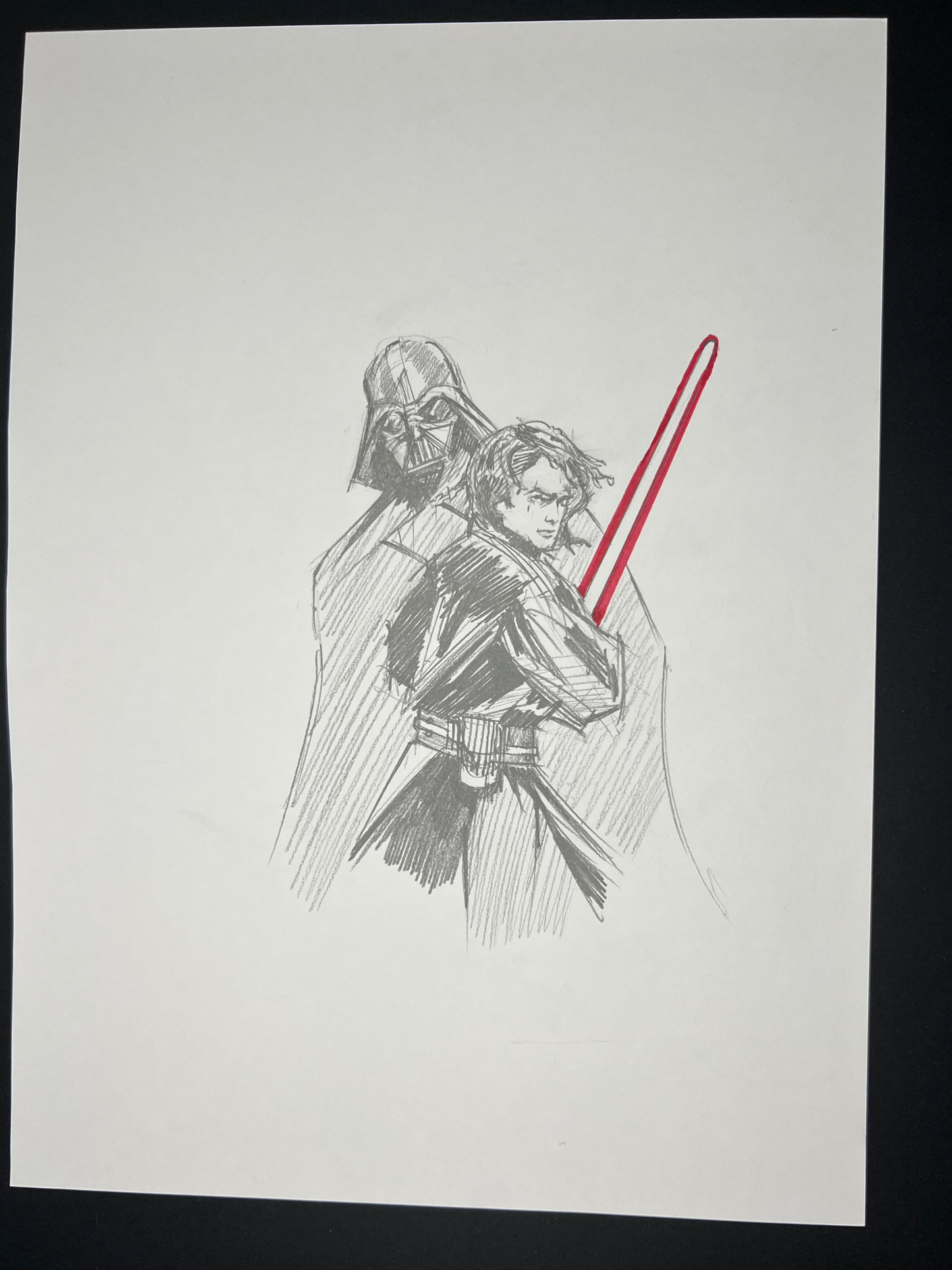 'Anakin's Shadow' hand drawn sketch by Venamis Eli Hyder