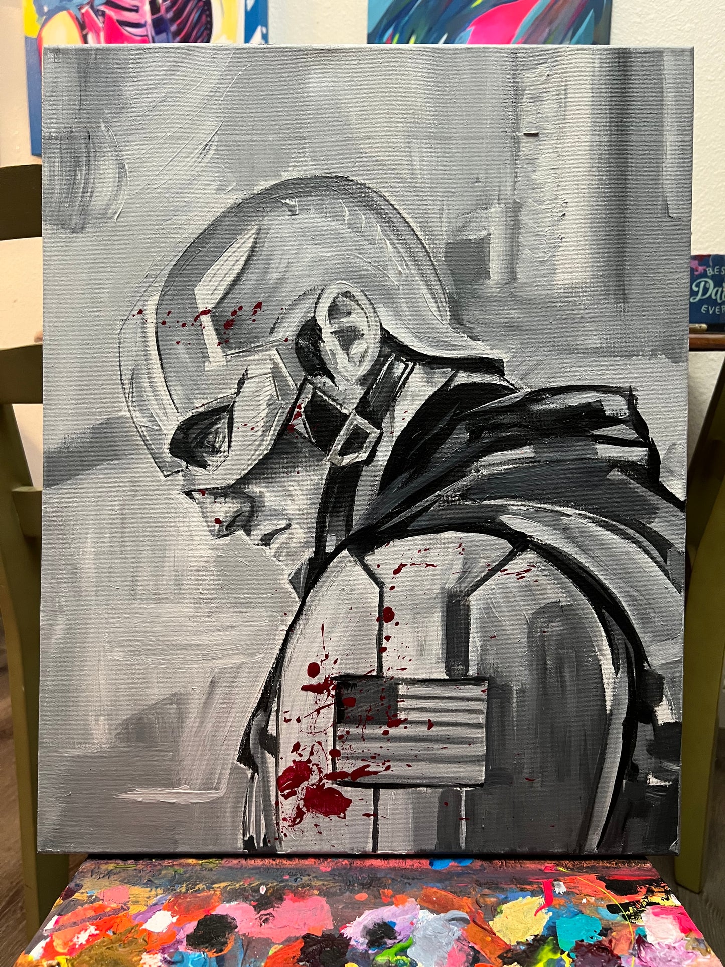 'U.S. Agent' handmade original canvas painting by Venamis Eli Hyder