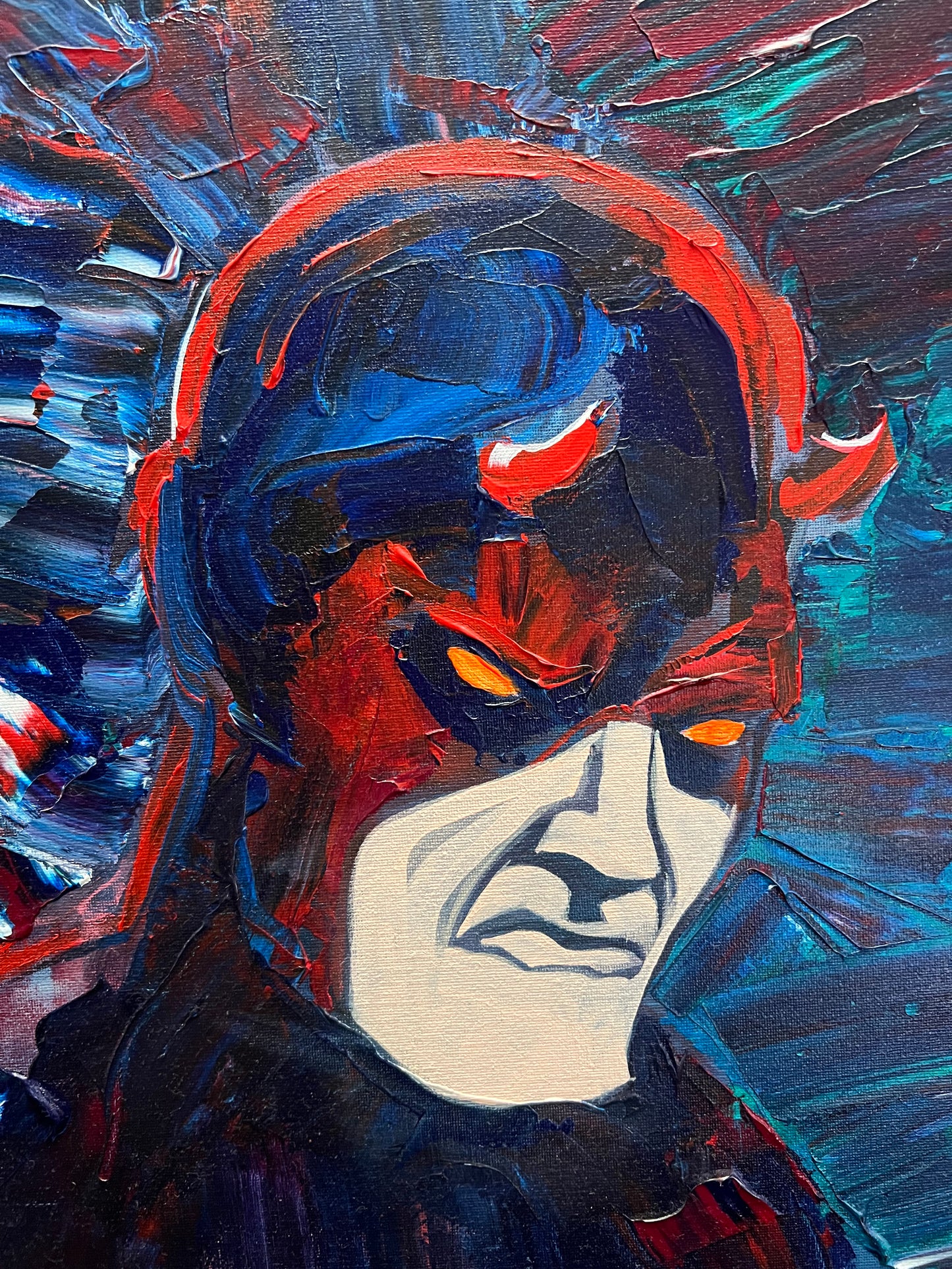 'Daredevil' handmade original canvas painting by Venamis Eli Hyder