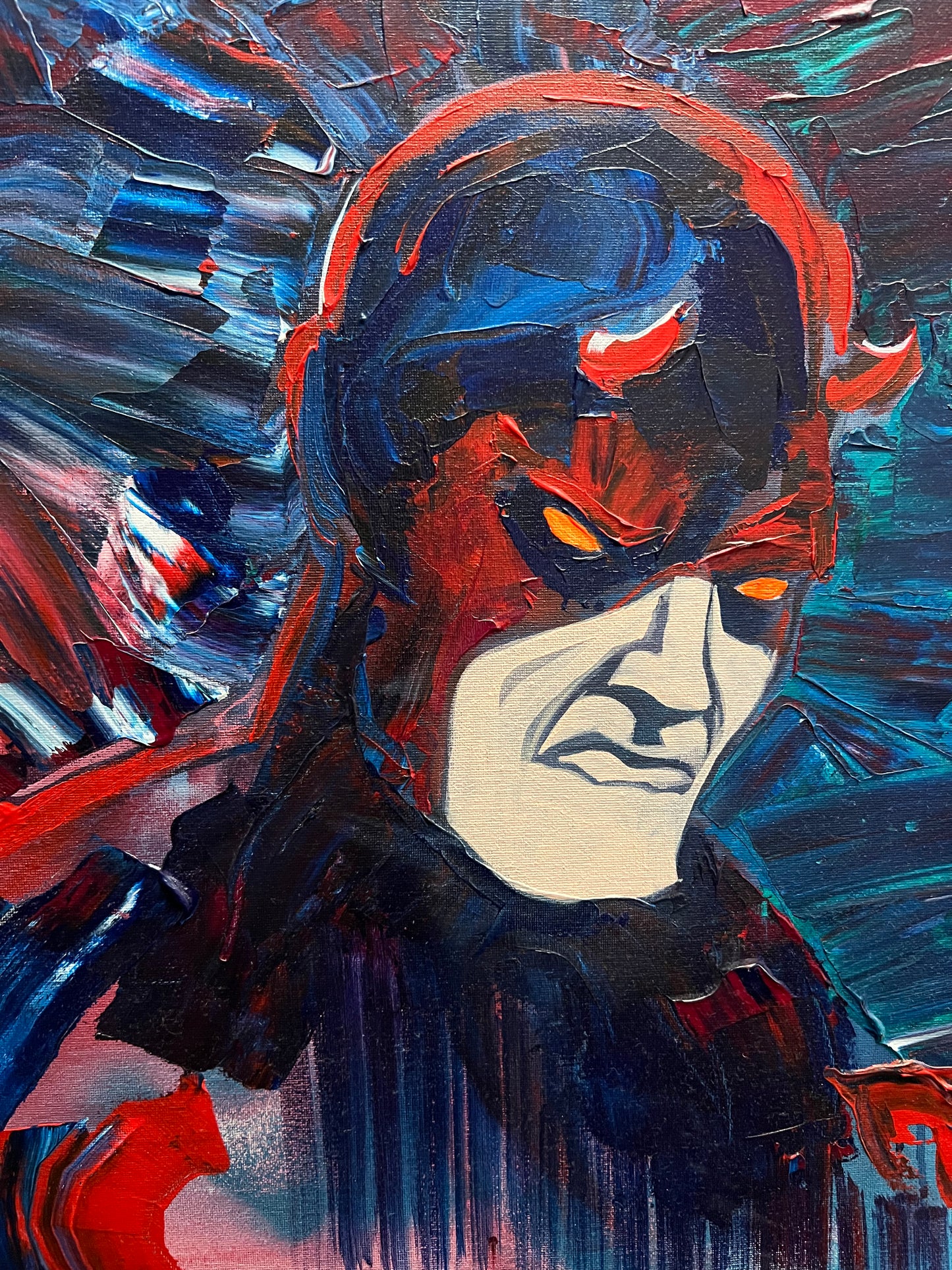 'Daredevil' handmade original canvas painting by Venamis Eli Hyder