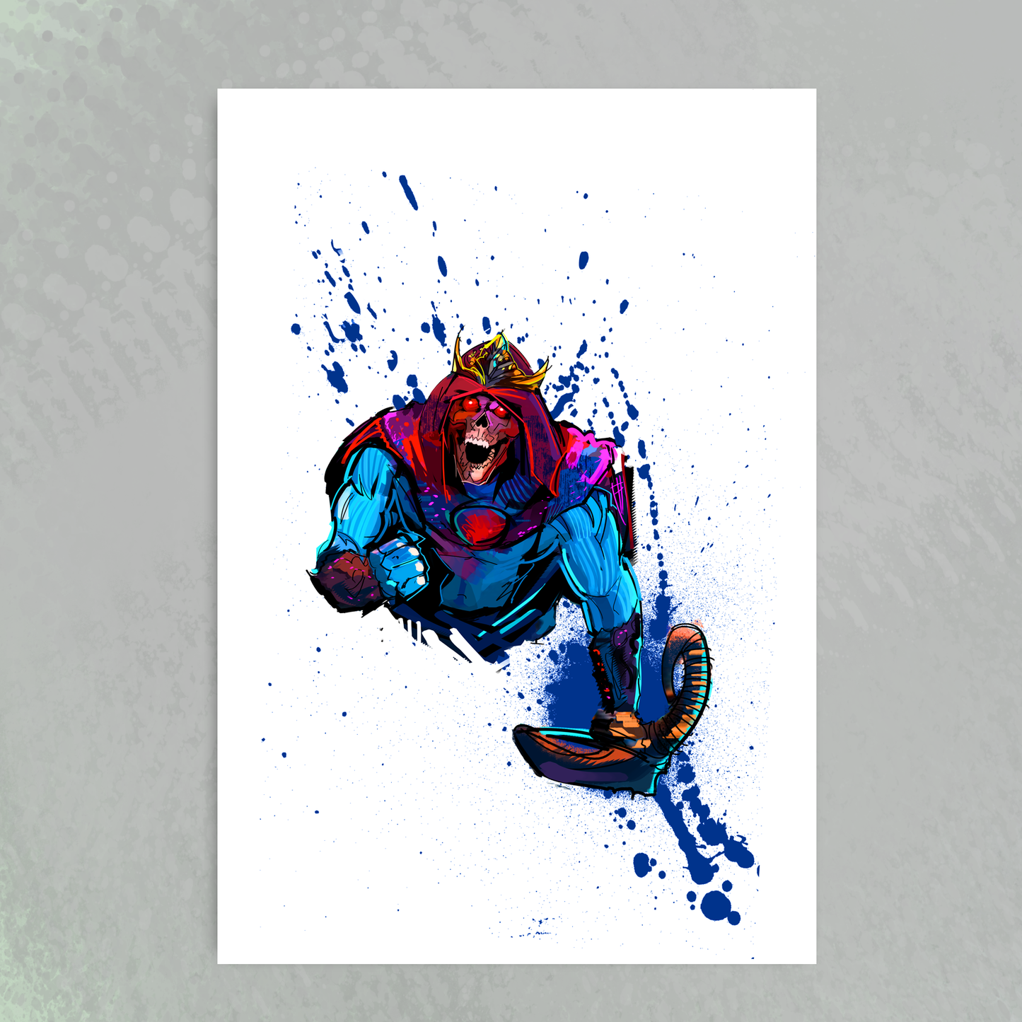 'Skeletor Splash' art print by Venamis Eli Hyder