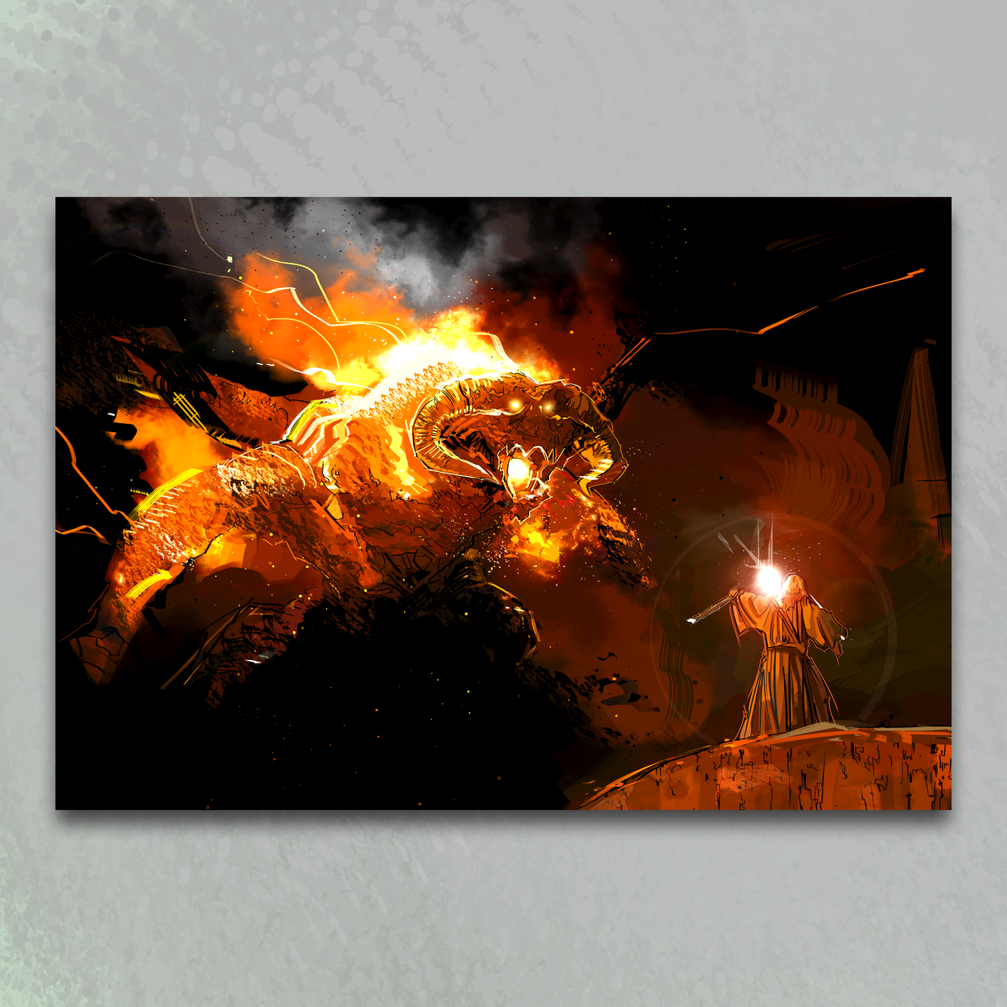 Gandalf VS The Balrog art print by Venamis Eli Hyder