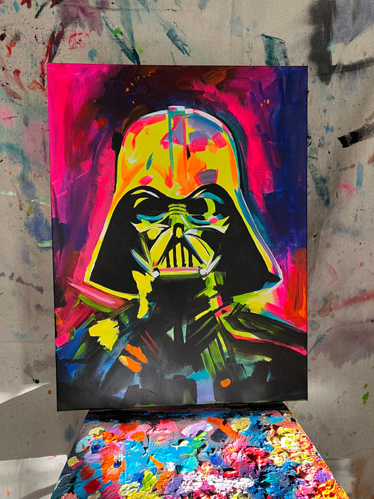 "Neon Vader #3" canvas painting by Venamis Eli Hyder