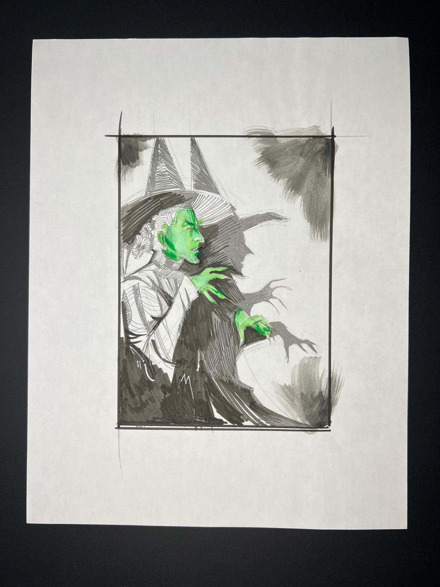 'Wicked Witch of the West' hand drawn sketch by Venamis Eli Hyder