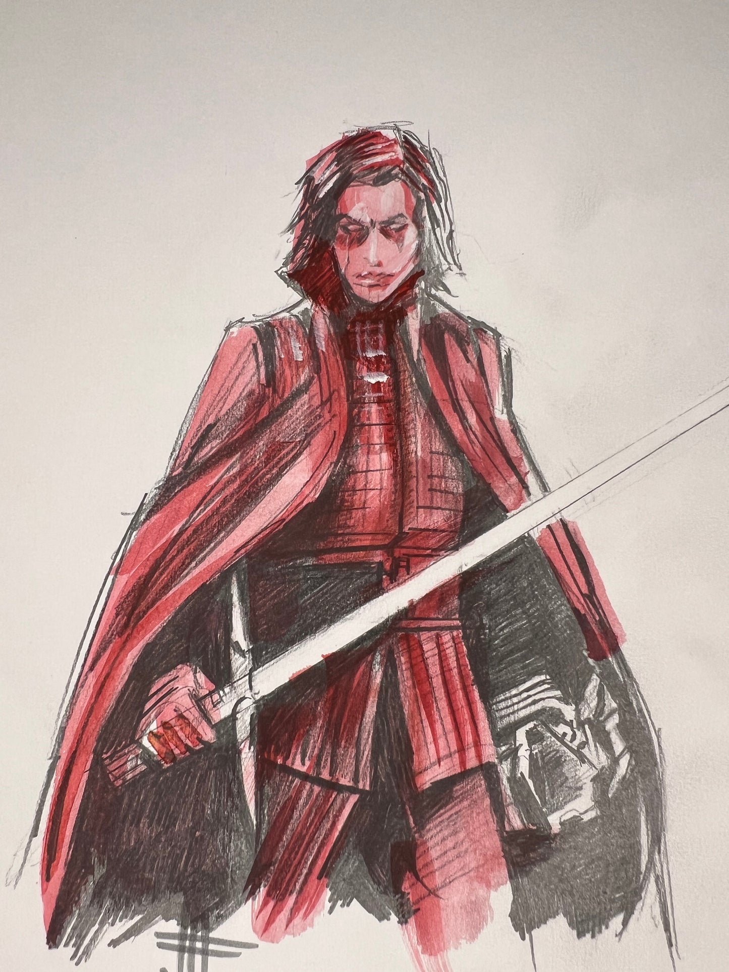 'Kylo Red' hand drawn sketch by Venamis Eli Hyder