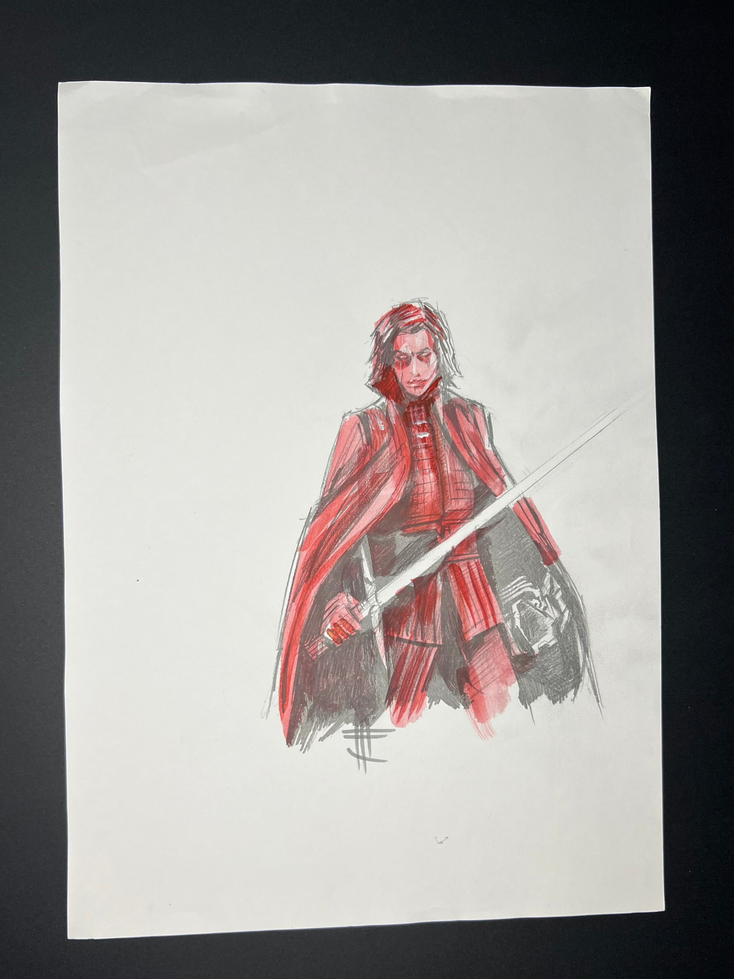 'Kylo Red' hand drawn sketch by Venamis Eli Hyder