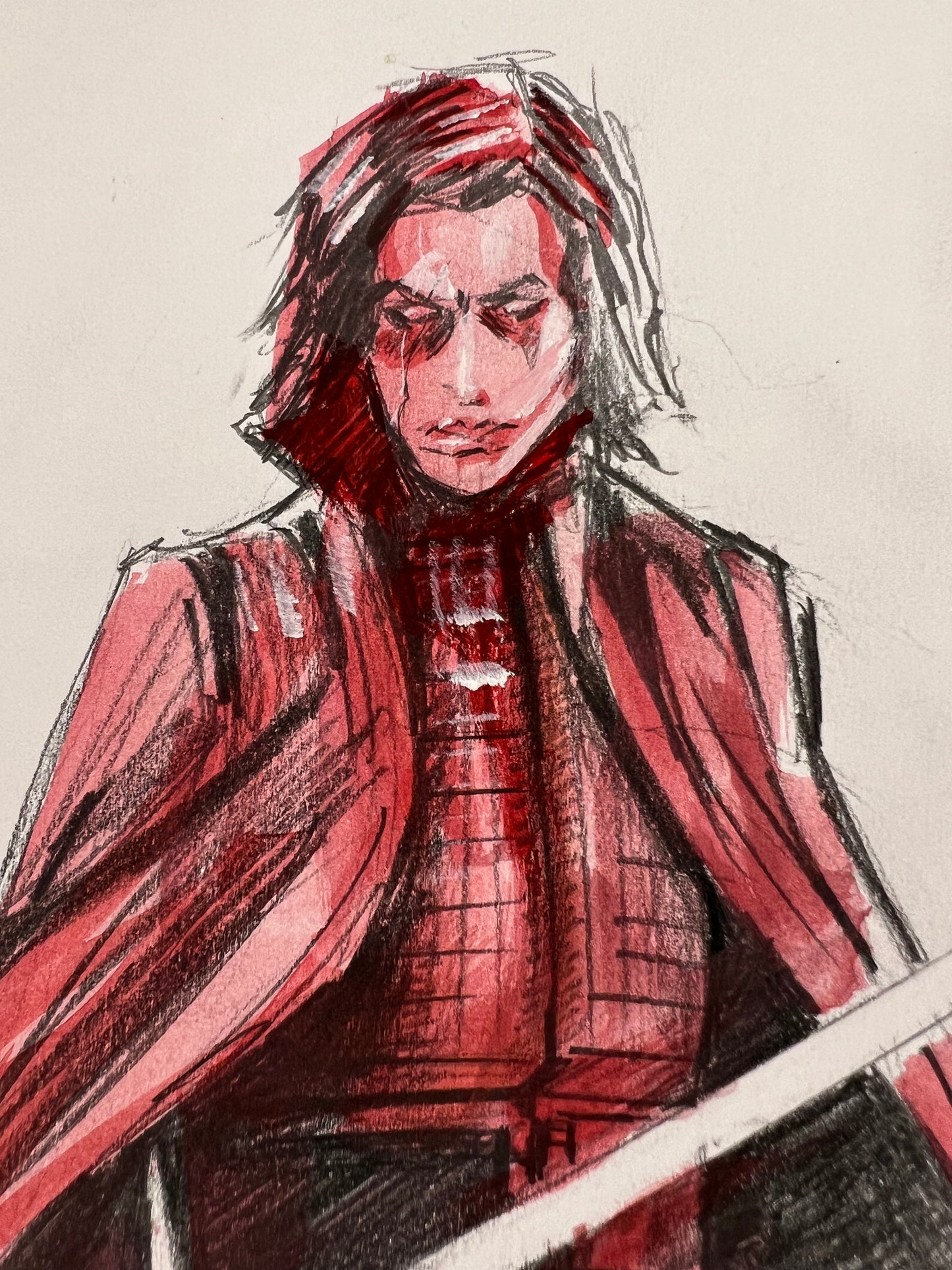 'Kylo Red' hand drawn sketch by Venamis Eli Hyder