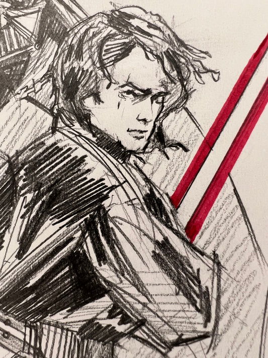 'Anakin's Shadow' hand drawn sketch by Venamis Eli Hyder