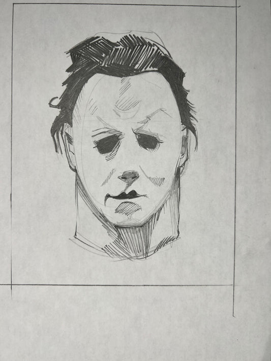 'Michael Myers" pencil sketch by Venamis Eli Hyder