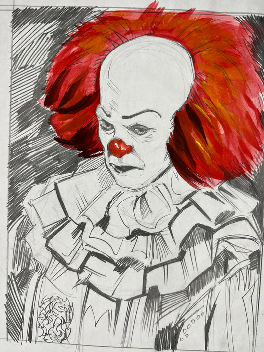 '80's IT Pennywise' original Art by Venamis Eli Hyder