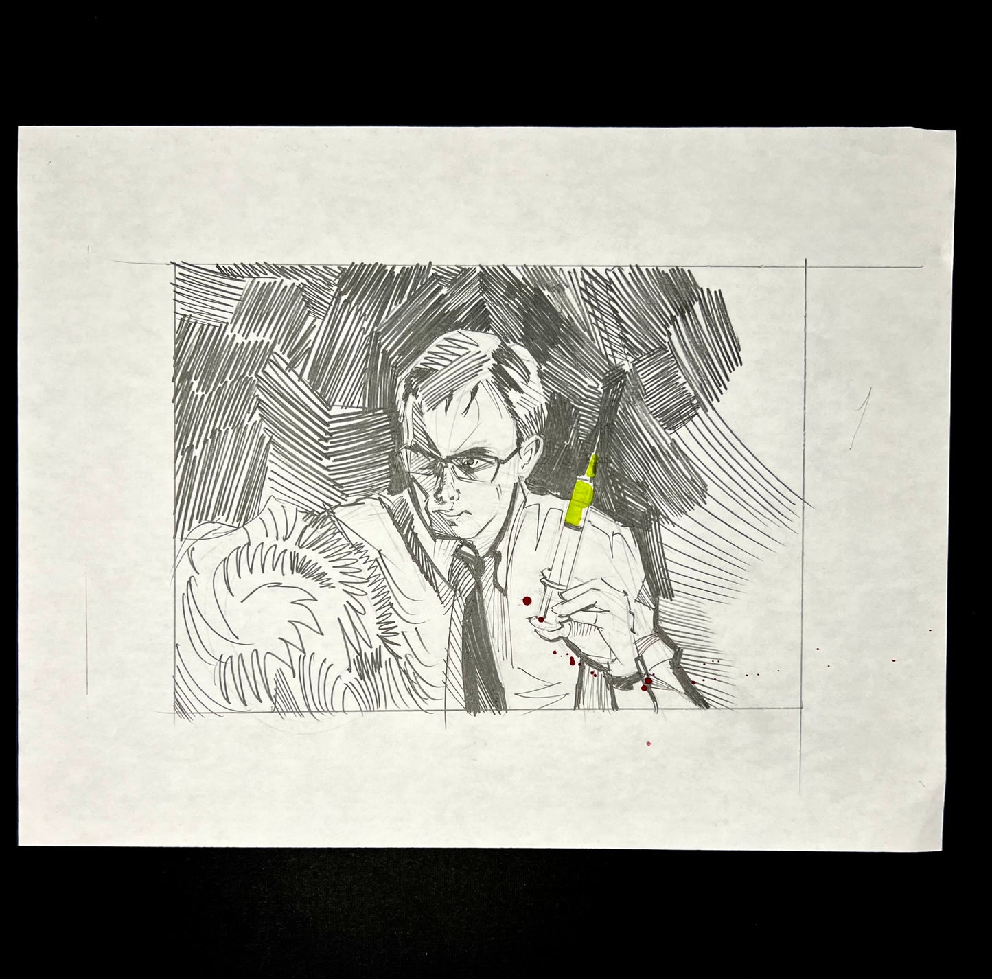 'Re-Animator's Herbert West' pencil sketch by Veamis Eli Hyder