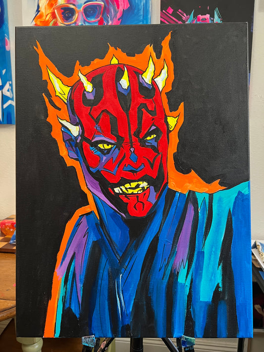 'Maul Pop' original handmade canvas painting by Venamis Eli Hyder