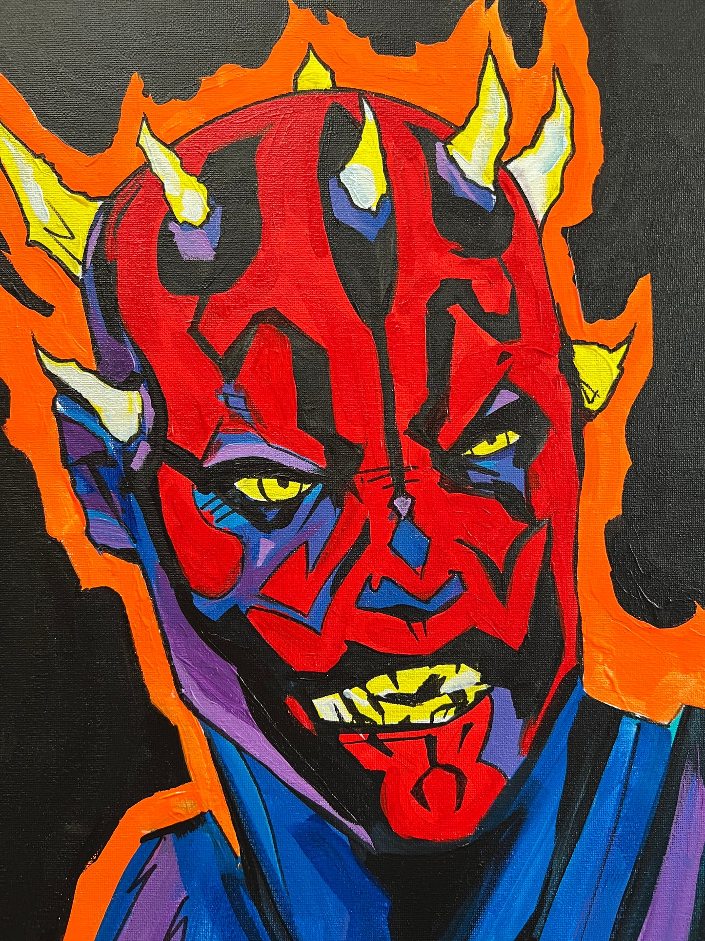 'Maul Pop' original handmade canvas painting by Venamis Eli Hyder