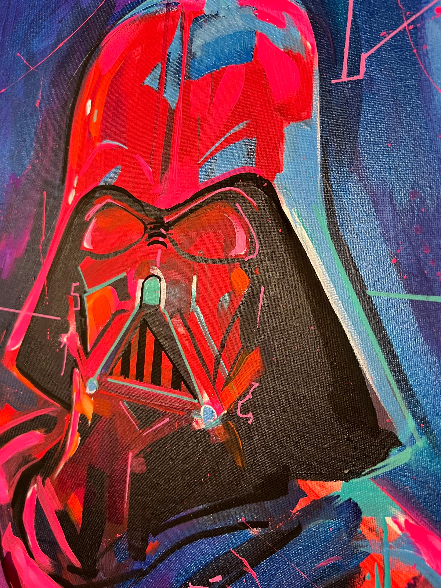 "Neon Vader #4" canvas painting by Venamis Eli Hyder