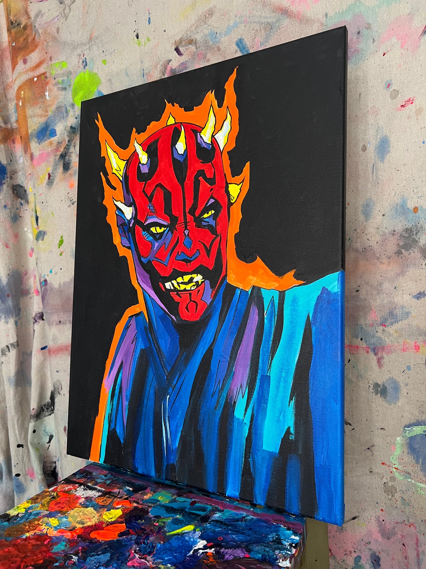 'Maul Pop' original handmade canvas painting by Venamis Eli Hyder
