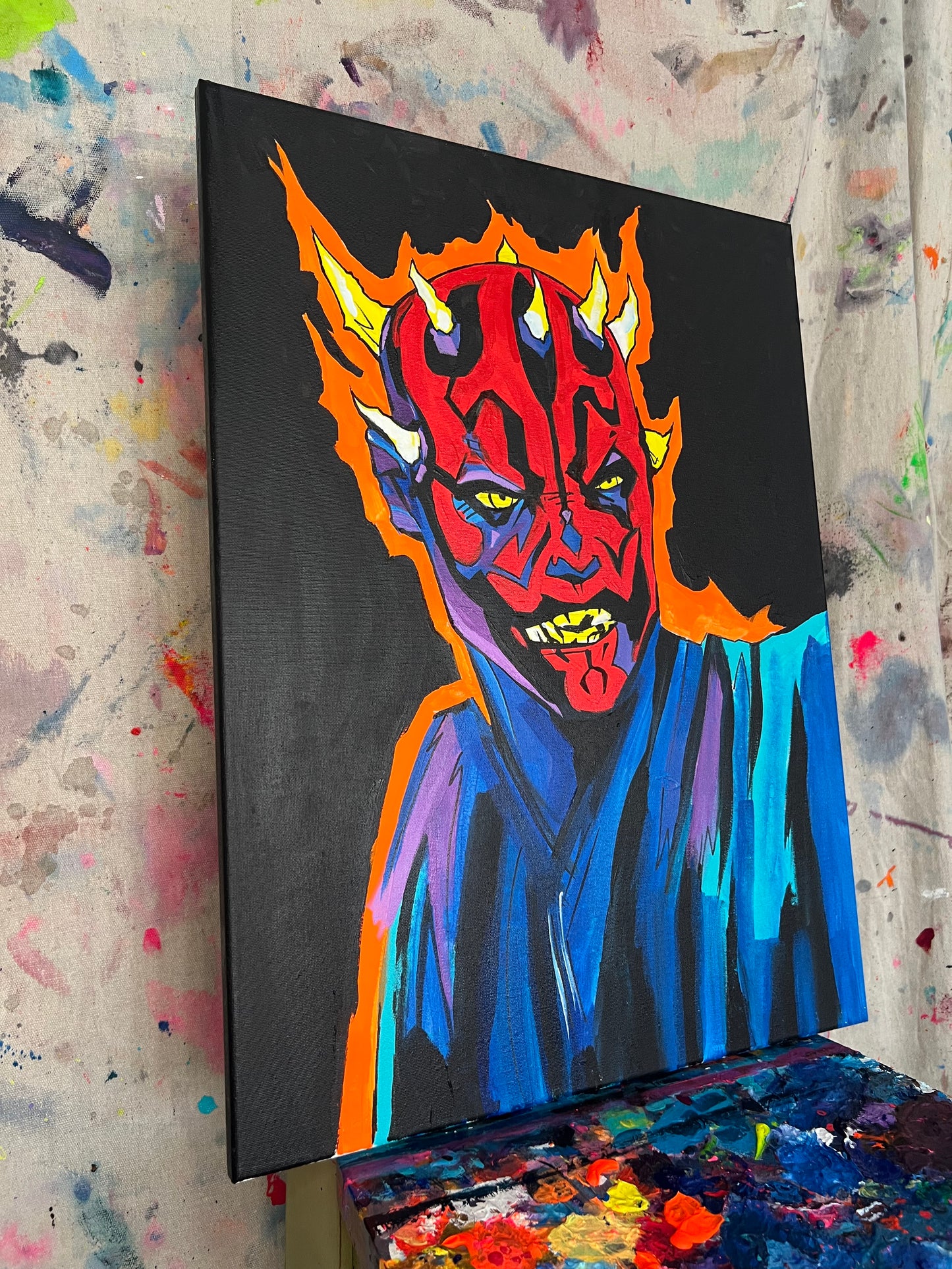 'Maul Pop' original handmade canvas painting by Venamis Eli Hyder
