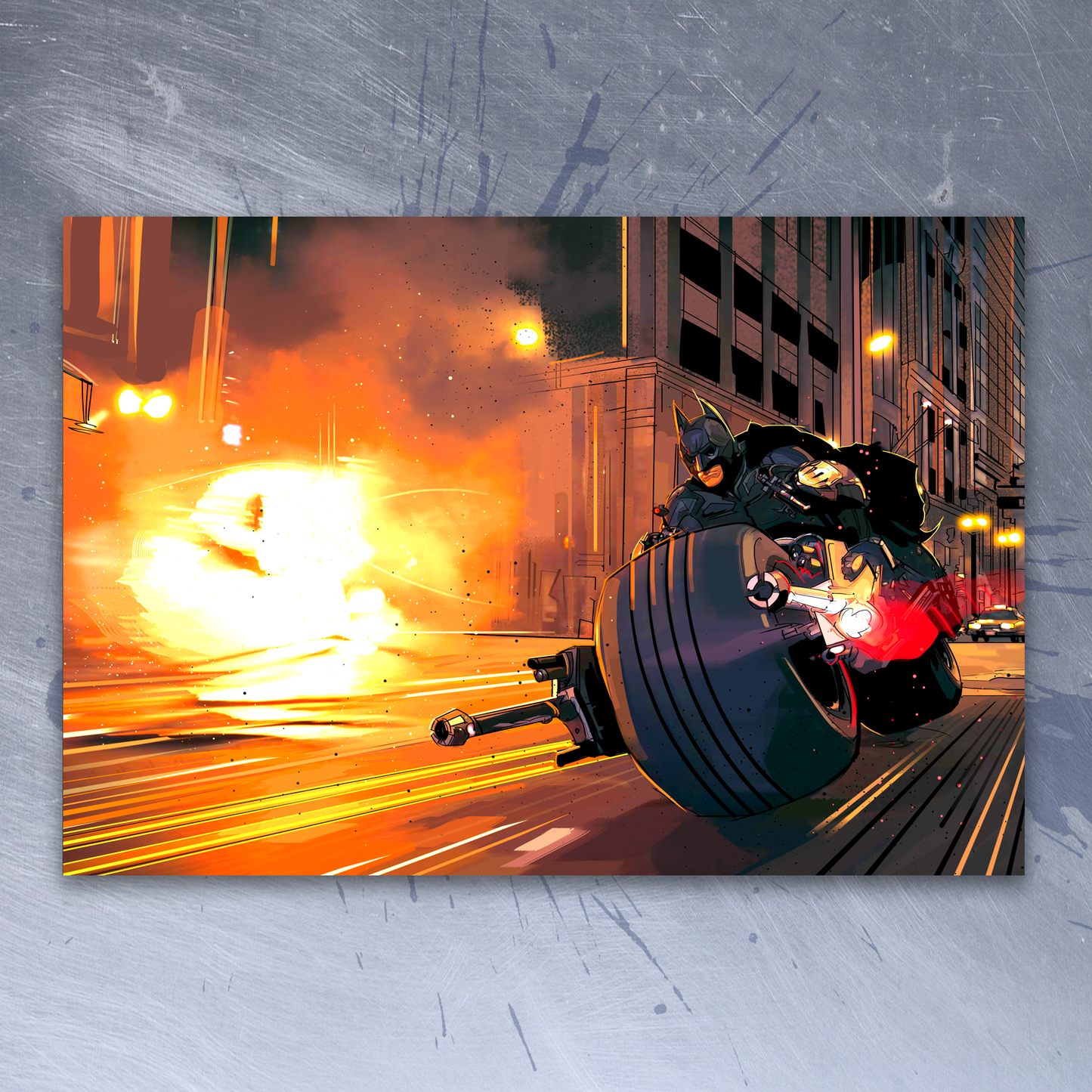 'Batcycle Fire' art print by Venamis Eli Hyder