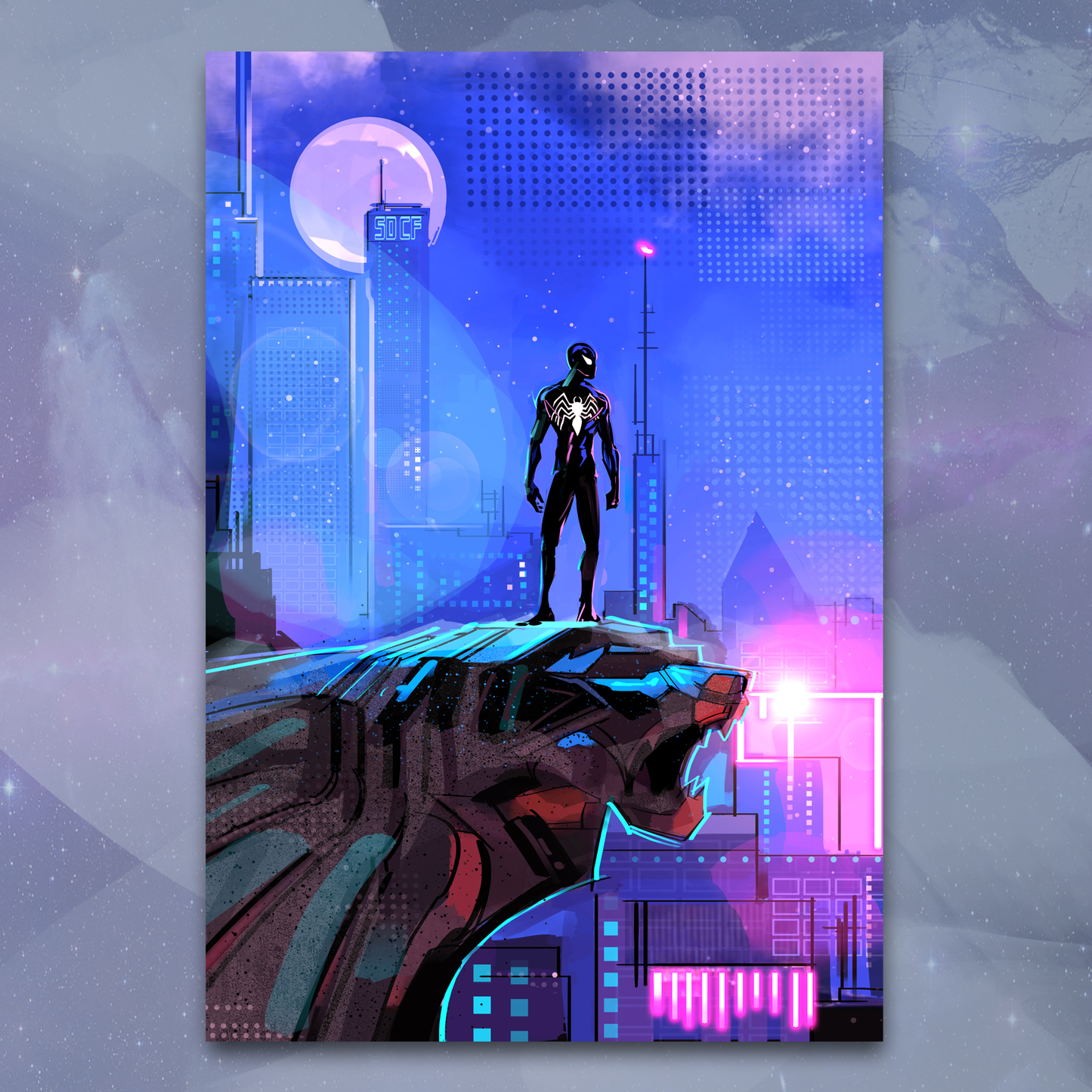 'Black Suit Skyline' art print by Venamis Eli Hyder