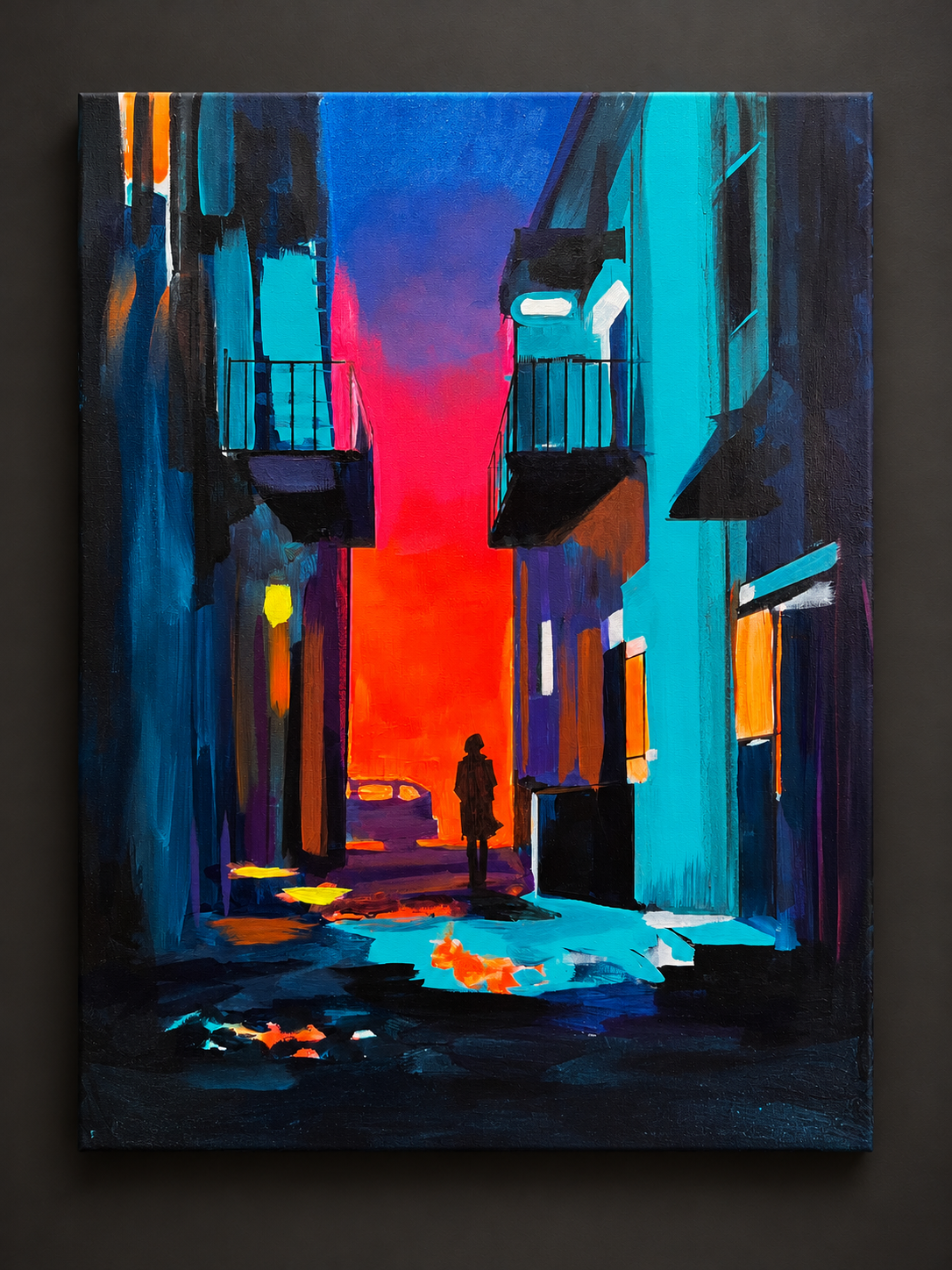 Neon Alley 1 original painting studio