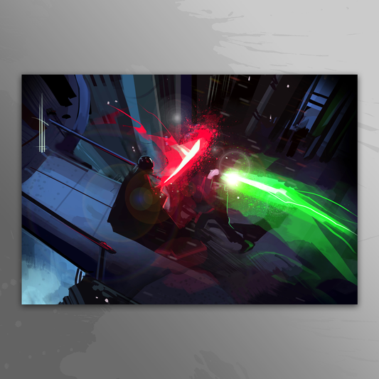 'ROTJ Lightsaber Duel' art print by Venamis Eli Hyder