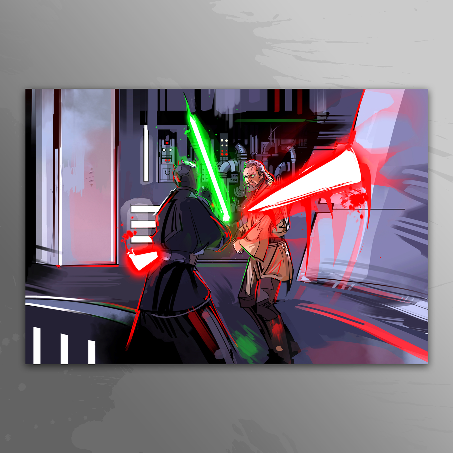 'Maul VS Qui-Gon' art print by Venamis Eli Hyder