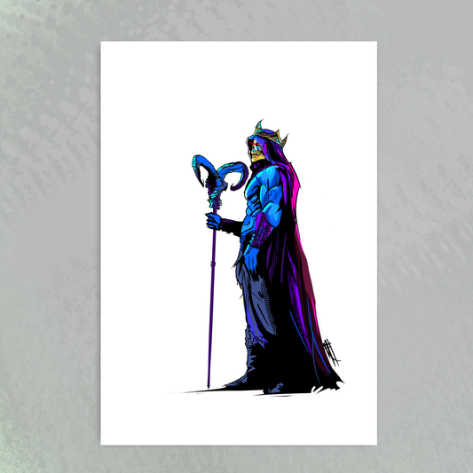 'King Skeletor' art print by Venamis Eli Hyder
