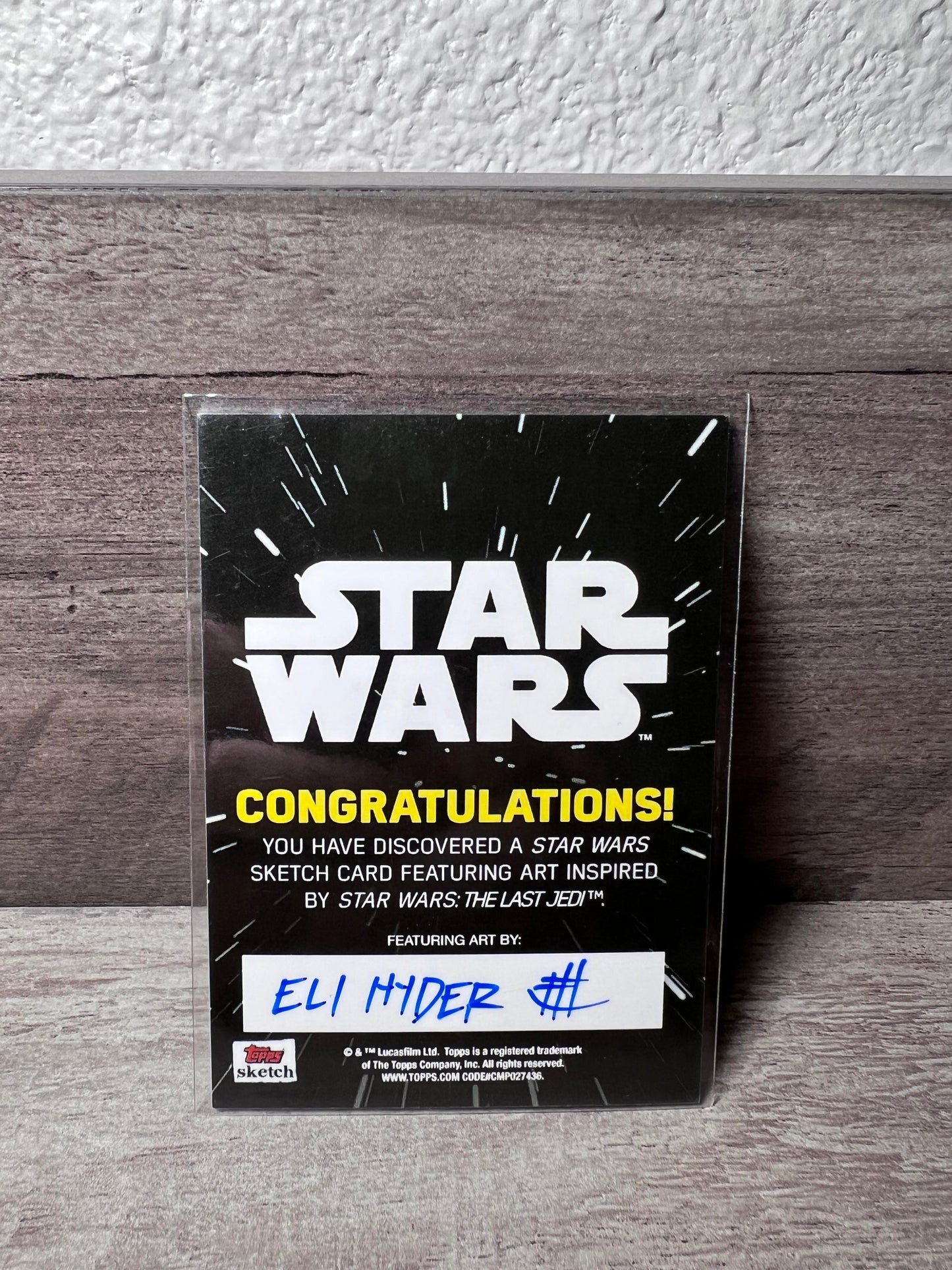 Official TOPPS STAR WARS sketch card by Venamis Eli Hyder