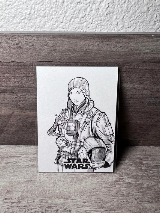 Official TOPPS STAR WARS sketch card by Venamis Eli Hyder