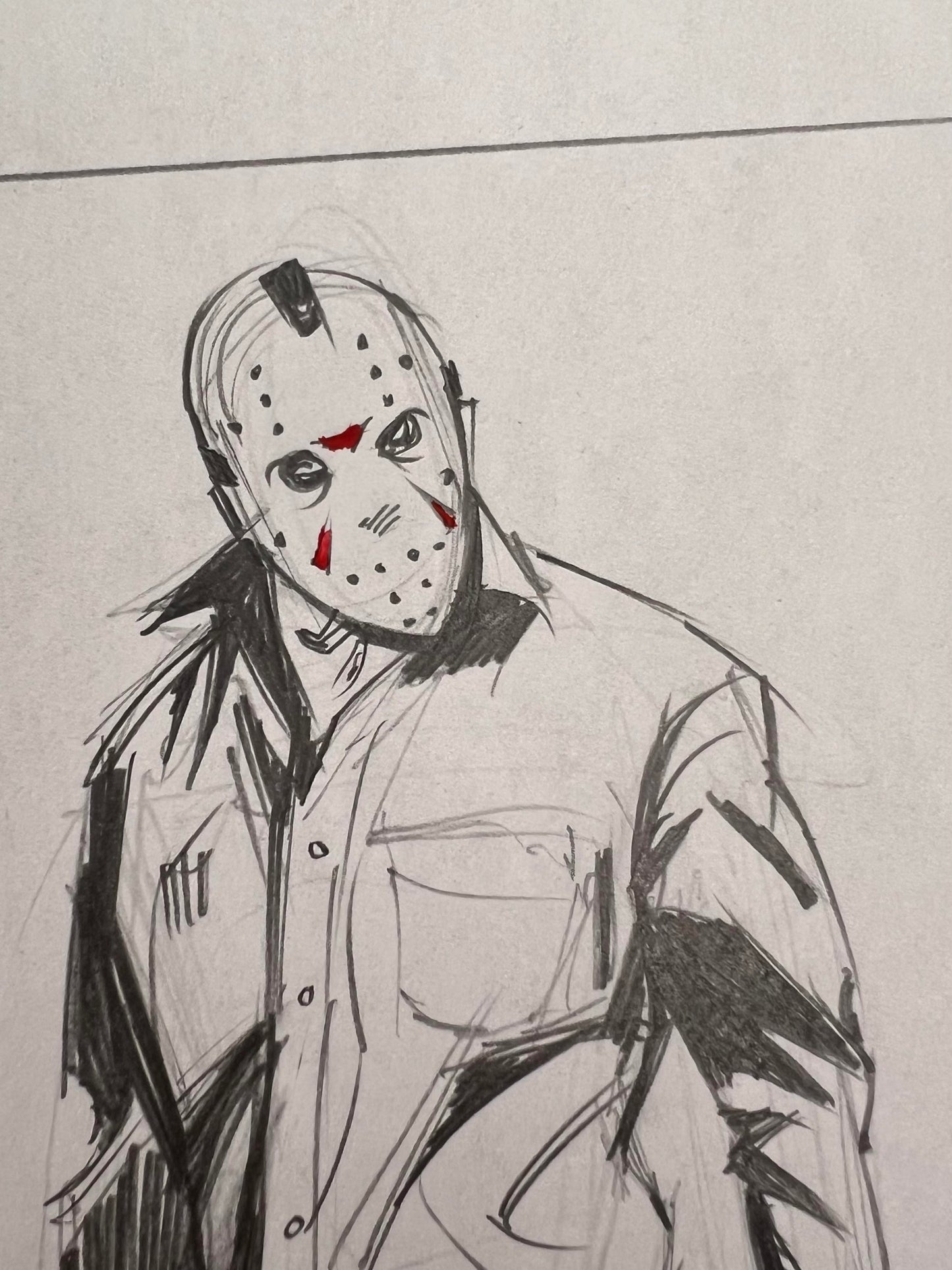 'Jason' hand drawn sketch by Venamis Eli Hyder