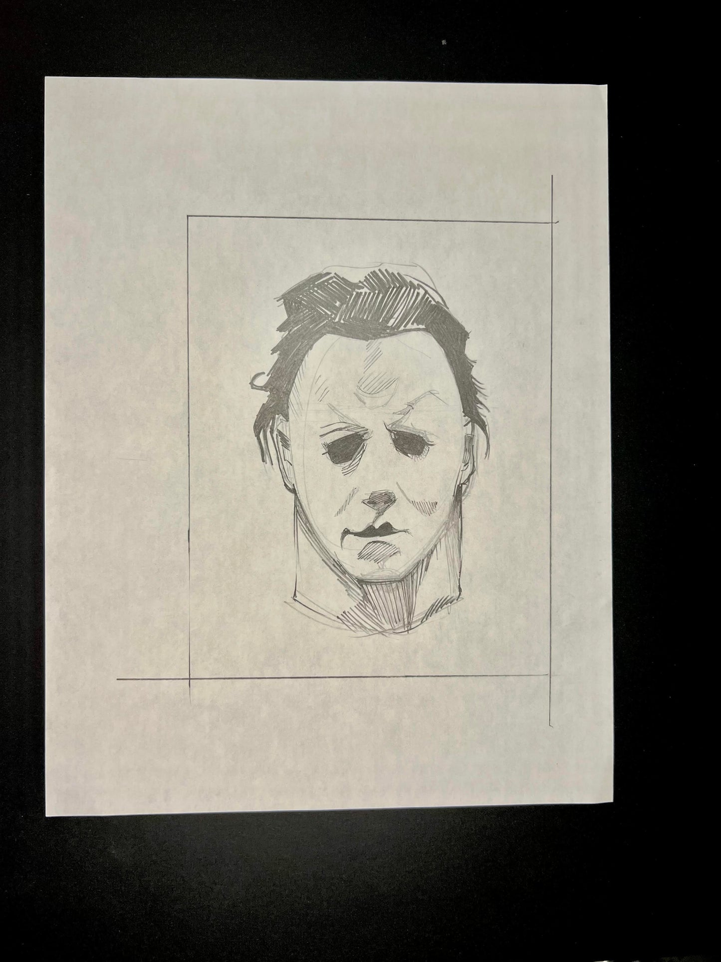 'Michael Myers" pencil sketch by Venamis Eli Hyder