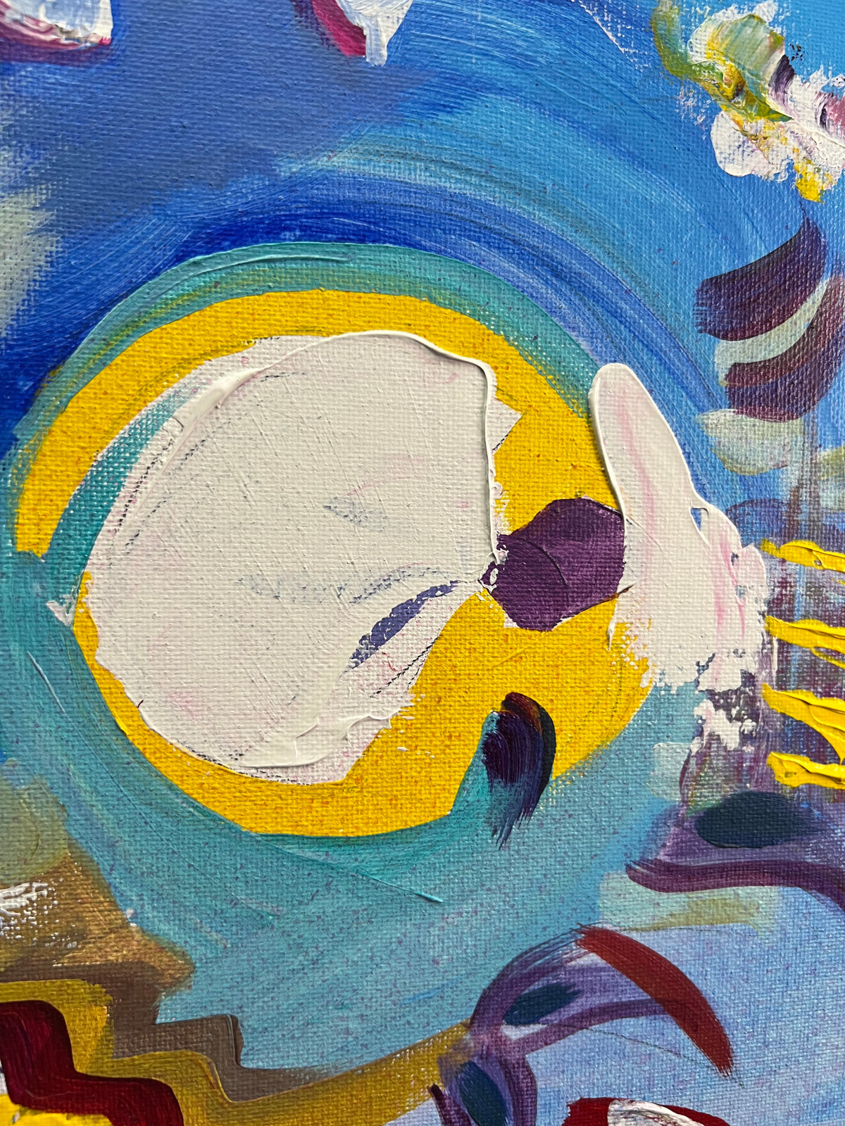 Yellow Skeleton paint texture detail
